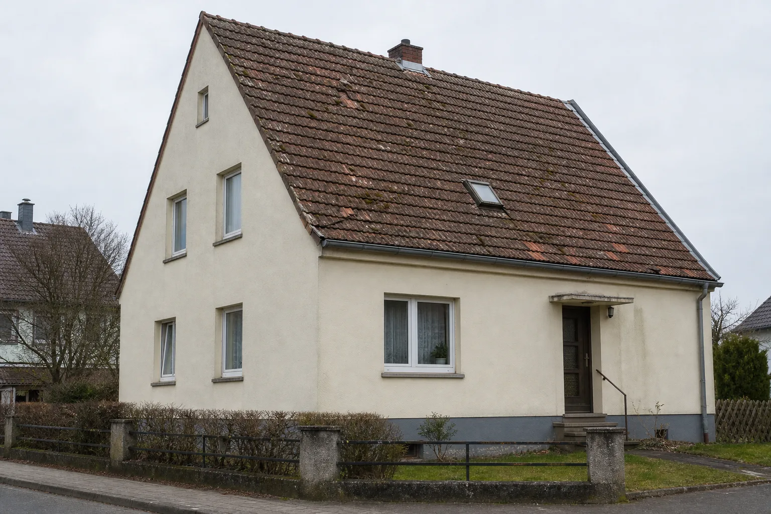 Vorher: sanierungsbeduerftiges Steildach in Koeln-Lindenthal